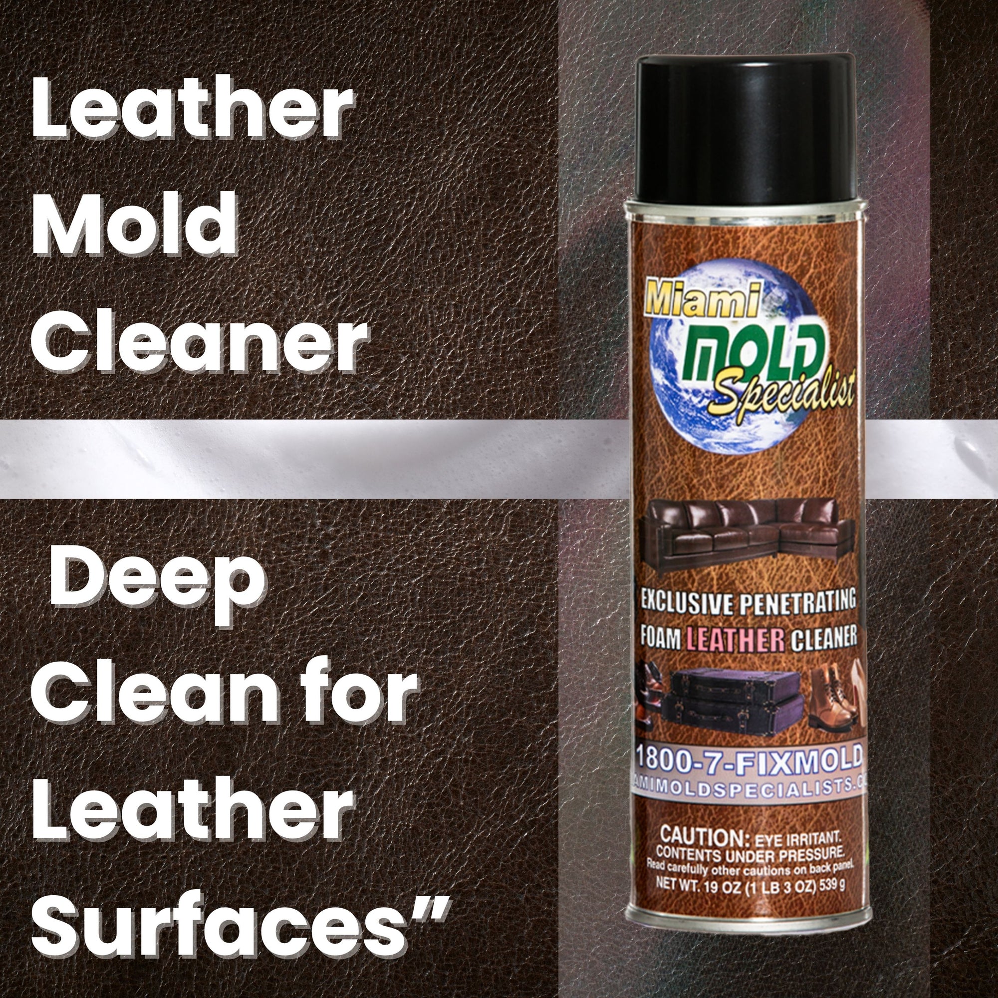 Miami Mold Specialist  Penetrating Leather Mold Cleaner Foam | 19 oz Spray