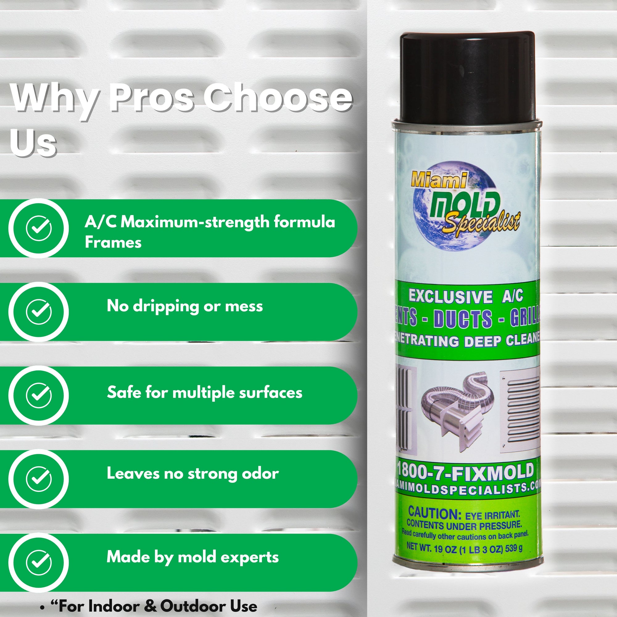 Miami Mold Specialist Exclusive A/C Vents, Ducts &amp; Grills Penetrating Deep Cleaner – 19 oz