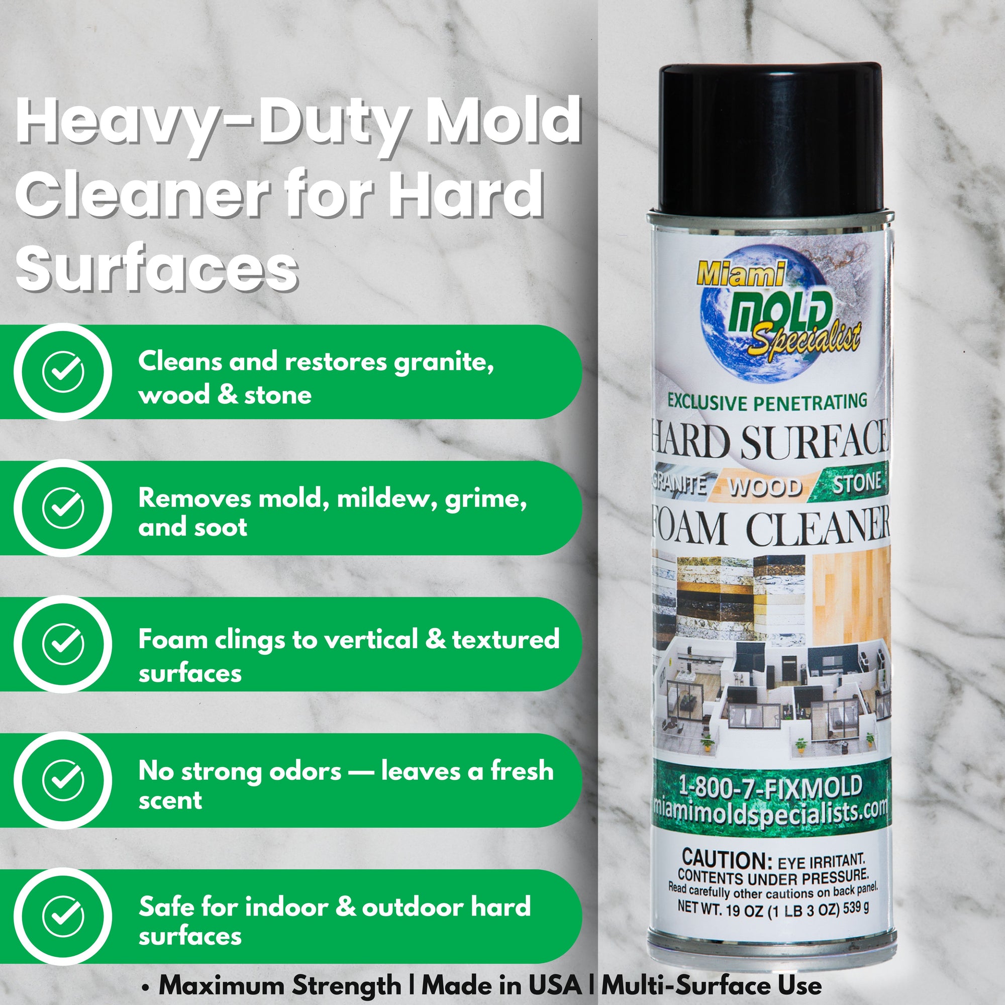 Miami Mold Specialist Exclusive Penetrating Hard Surface Foam Cleaner – 19 oz